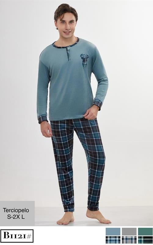 B1121 Pijama de terciopelo para hombre.