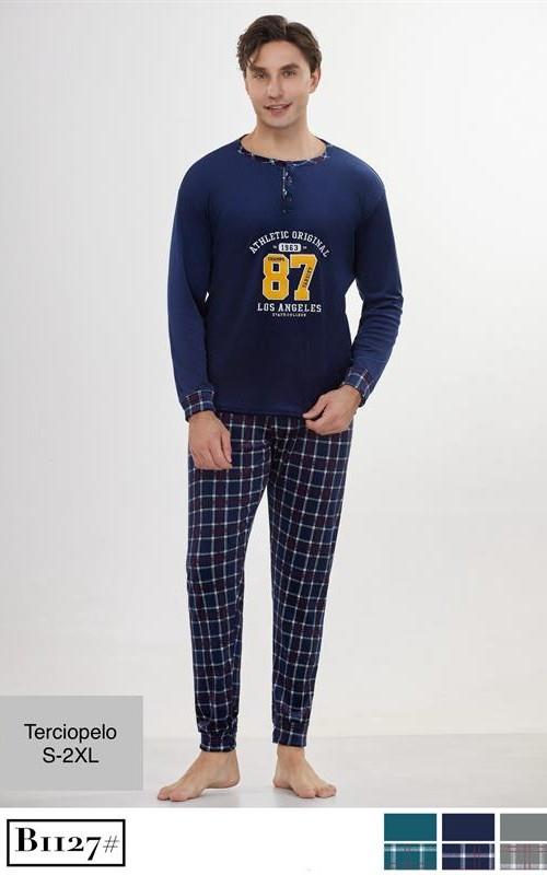 B1127 Pijama de terciopelo para hombre.