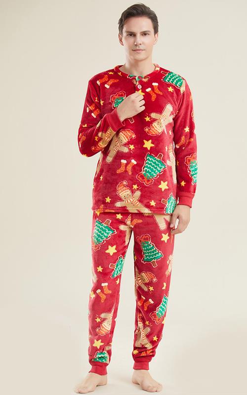 1375 2 Pijama navideño unisex de coralina.