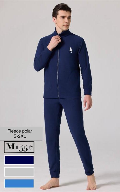 M155 Pijama polar de chaqueta para hombre.