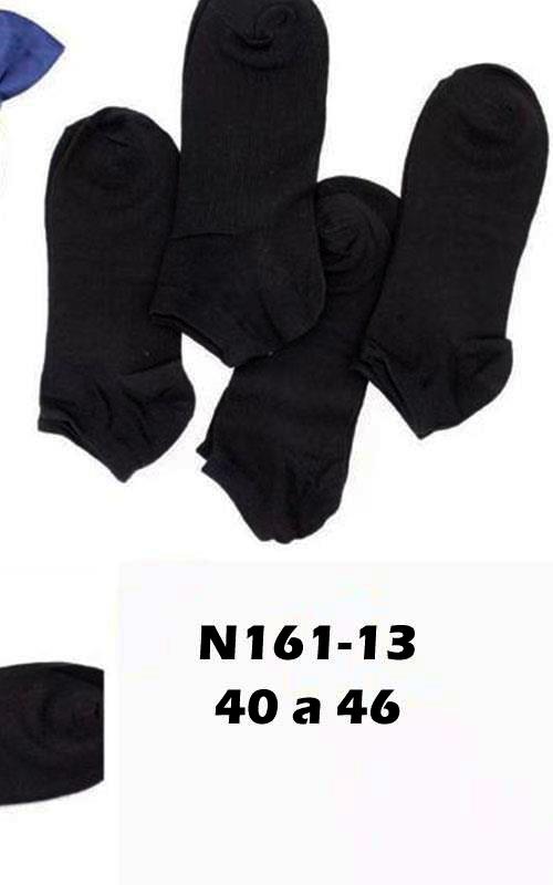 N161-13 Calcetín tobillero de hombre en color negro.