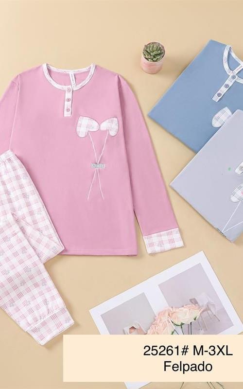25261 Pijama de mujer invierno con dibujo