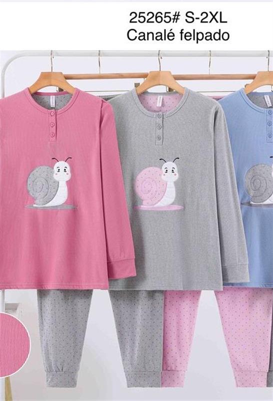 25265 Pijama de mujer afelpado  " Caracol "