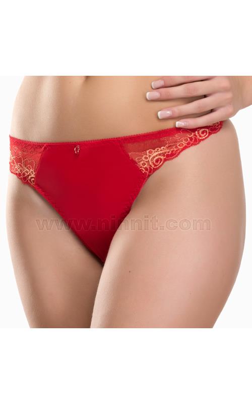 C617R Conjunto rojo de sujetador push up más tanga