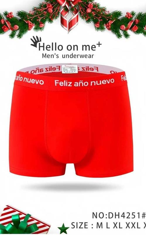 DH4251 Bóxer de algodón para hombre " Feliz Año Nuevo"