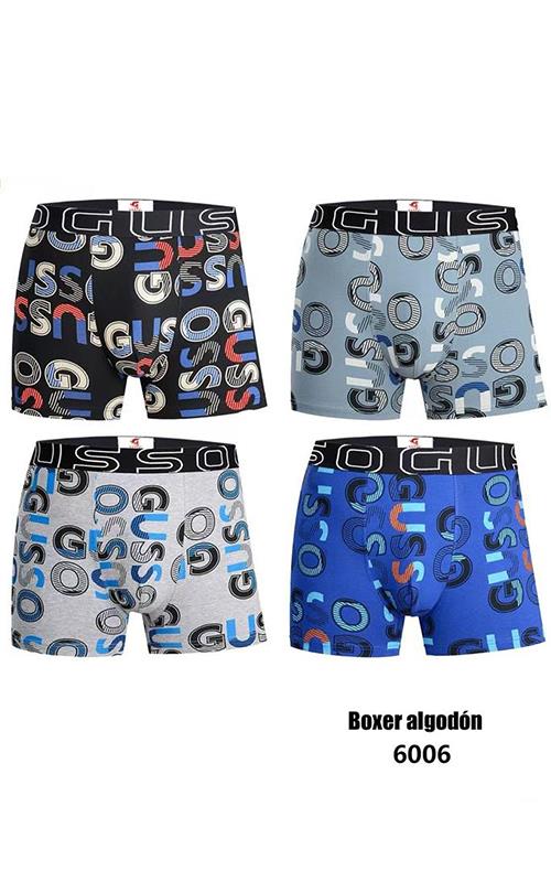 6006 Boxer de algodón estampado para hombre.