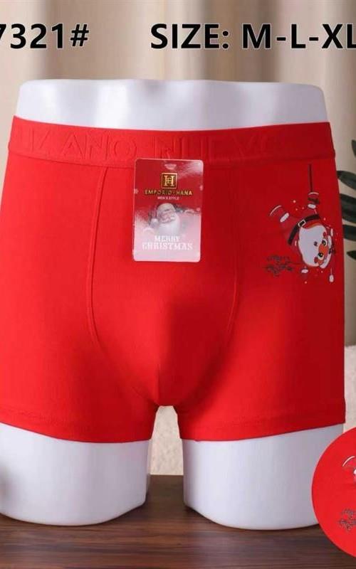 7321 Bóxer de algodón para  hombre en rojo.