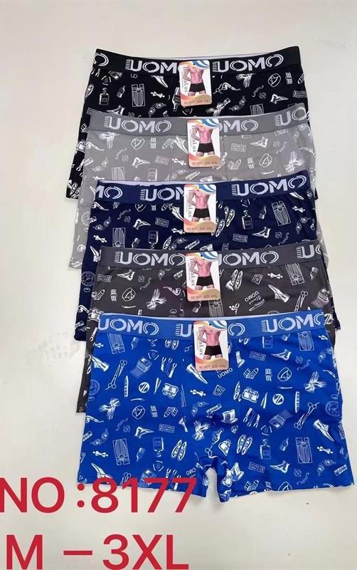 8177 Bóxer de algodón estampado para hombre.