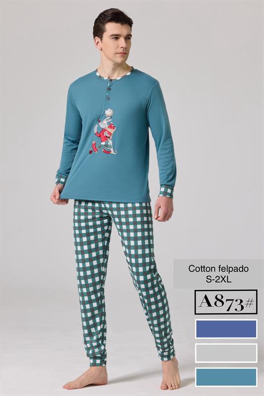 A873 Pijama juvenil con dibujo para hombre.