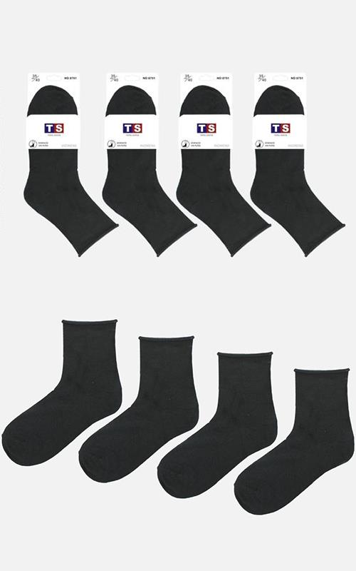 8751-3 Calcetín de media caña para mujer sin puño.