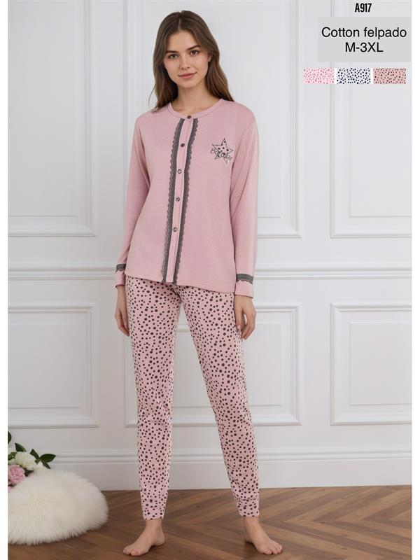 A917 Pijama juvenil de mujer en algodón elástico.