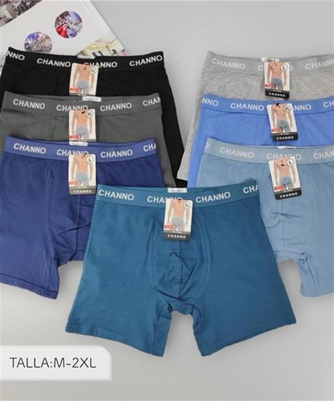 9492 Bóxer de algodón acabado en liso para hombre