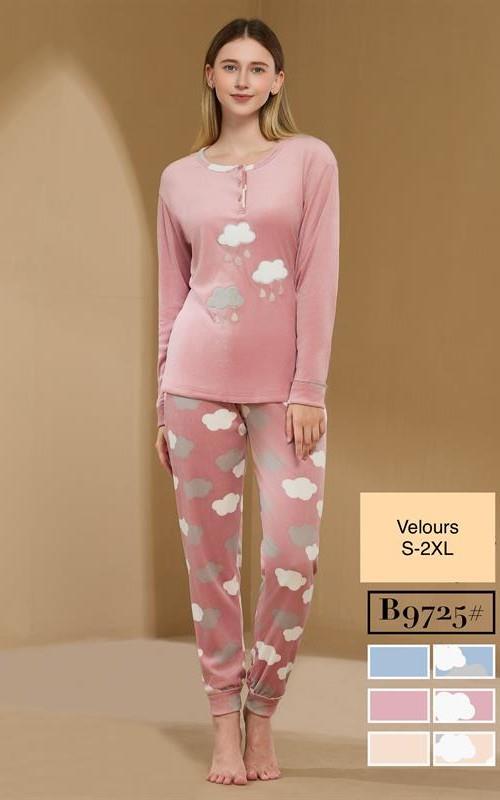 B9725 Pijama de terciopelo " Velours " para mujer
