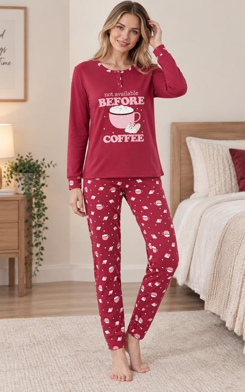 A9729 Pijama estampado con dibujo para mujer.