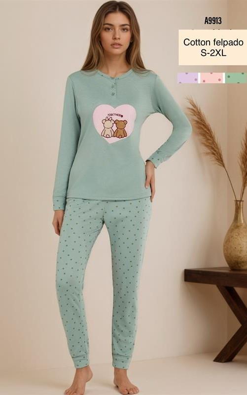 A9913 Pijama para mujer en algodón.