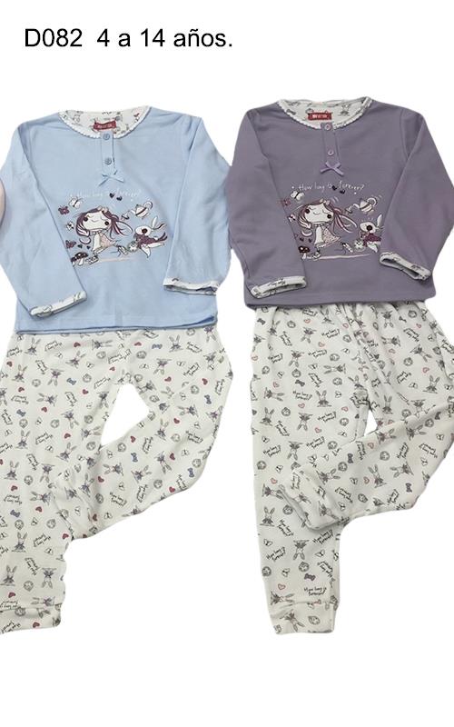 D082 Pijama infantil afelpado para niña.