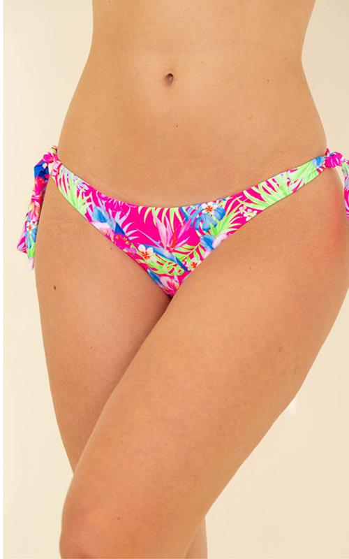 D8365 Braga bikini de corte brasileño, estampado a flores.