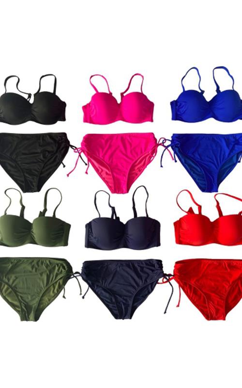EW1301 Bikini palabra de honor acabado liso