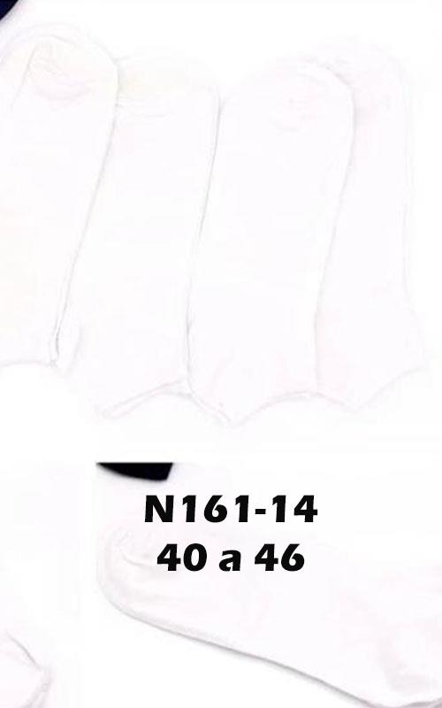 N161-14 Calcetín tobillero de hombre, en color blanco.