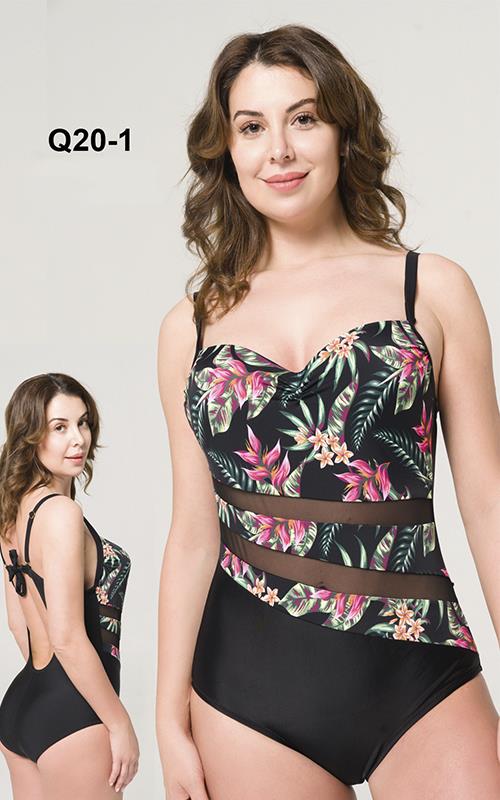 Q20-1 Bañador bandeau con transparencia.