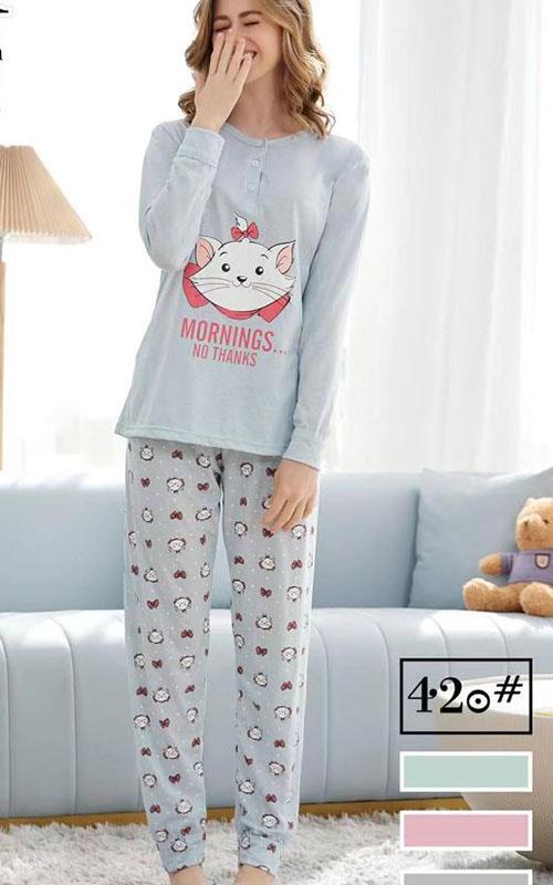 420 Pijama mujer de entretiempo con dibujo " Morning "