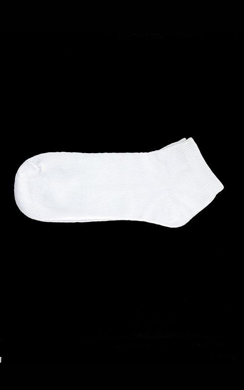 YK4001A Calcetín tobillero de algodón para mujer en blanco