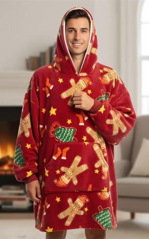 C1313-1 Poncho navideño para hombre