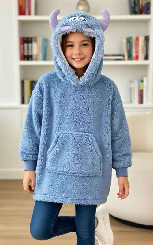 C1367 Poncho infantil unisex  de coralina