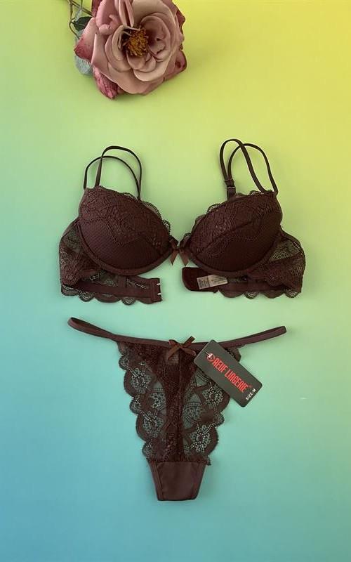 CT8015 Conjunto de sujetador más tanga de encaje