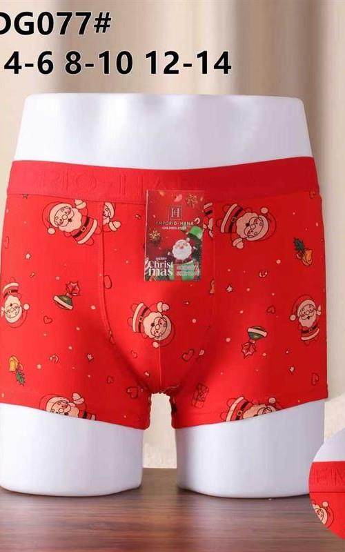 DG077 Bóxer de algodón infantil navideño.