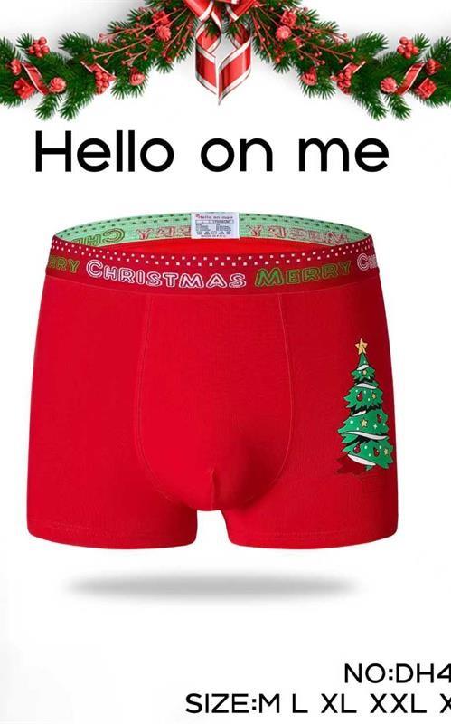 DH4508 Bóxer navideño para hombre en rojo. 