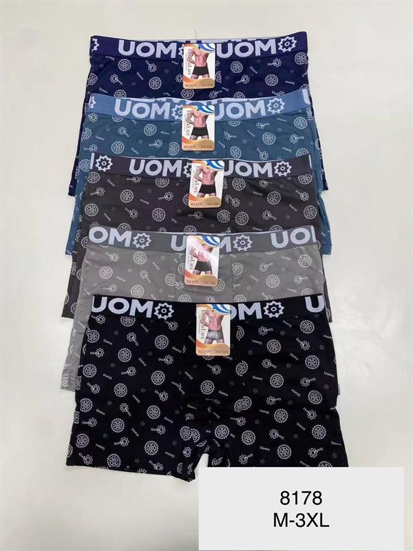 8178 Bóxer de algodón estampado para hombre.