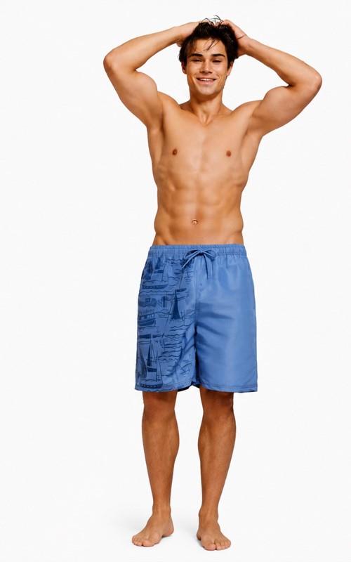 185601Bermuda de baño para hombre con estampado visible al mojarse