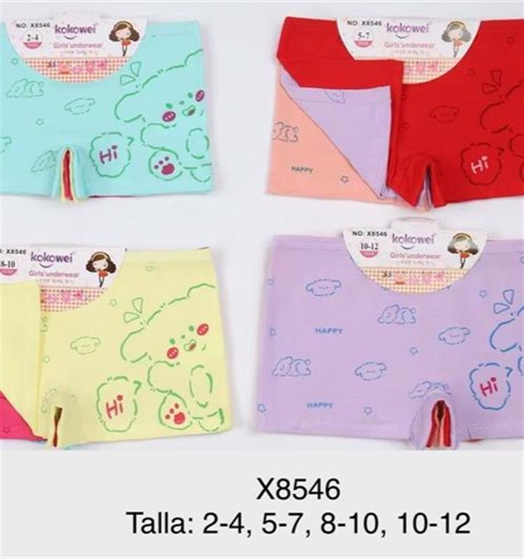 X8546 Culote infantil de algodón con dibujos.